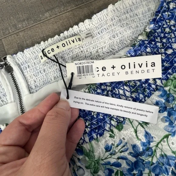 NEW Alice + Olivia Crawford Smocked Mini Skirt - Picture 12 of 15